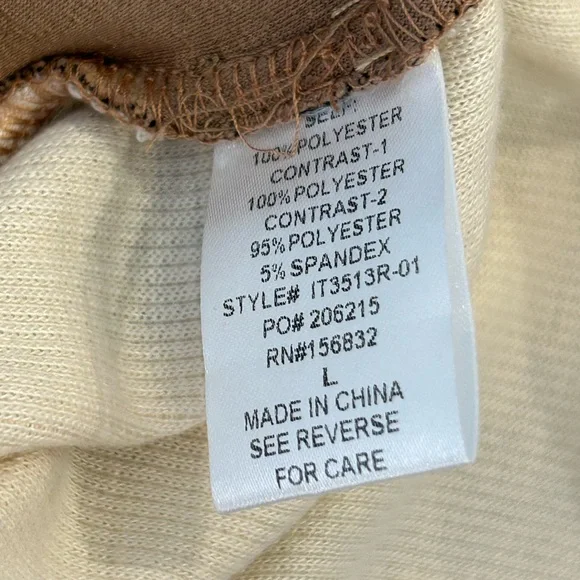 NWT BiBi Star Patched Front Thermal Knit
Color Block Top with Leopard Print Star - Picture 5 of 7